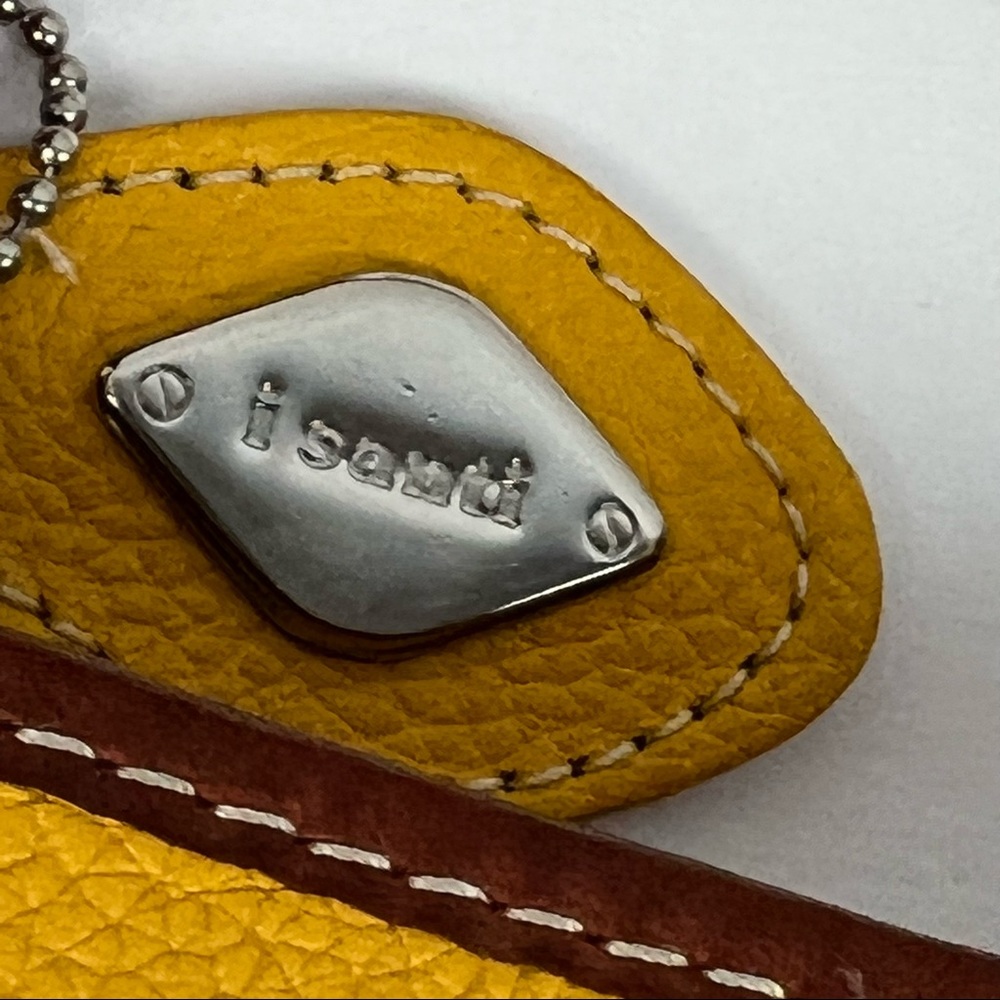 i santi Italian Pebbled Leather Yellow Shoulder Bag, Women's - Picture 8 of 9